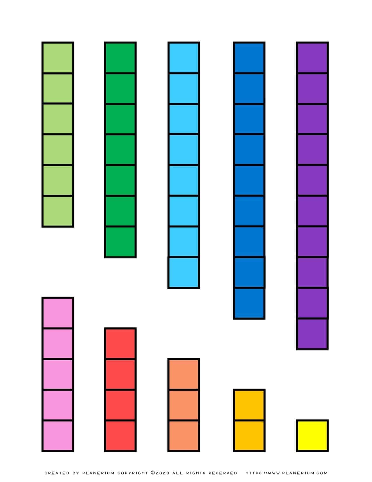 Printable Cuisenaire Rods Colorful Rods 1 10 Planerium