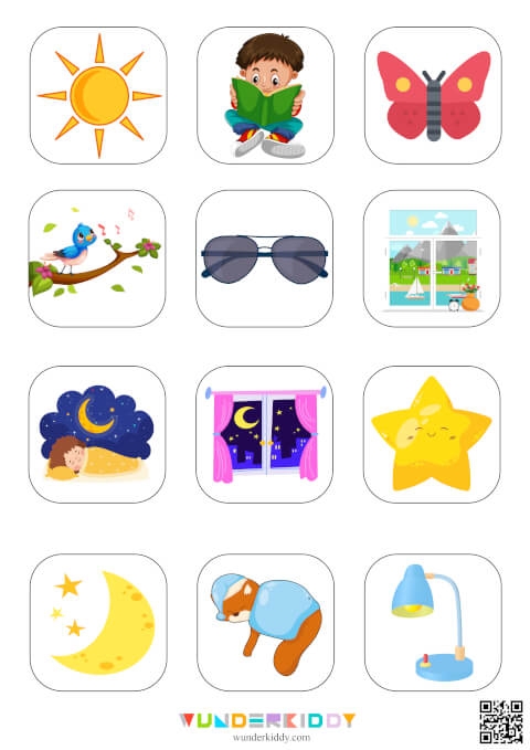 Printable Day And Night Sorting Activity For Toddlers