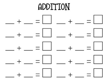 Printable Dry Erase Math Sheets By Stephanie Bowman TPT