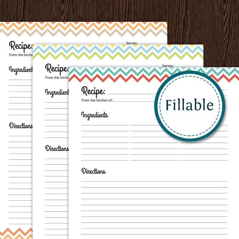 free printable editable recipe card template.