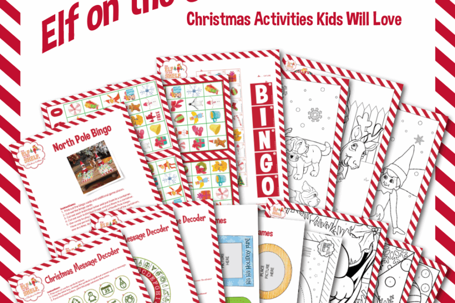 Printable Elf On The Shelf Activity Sheets