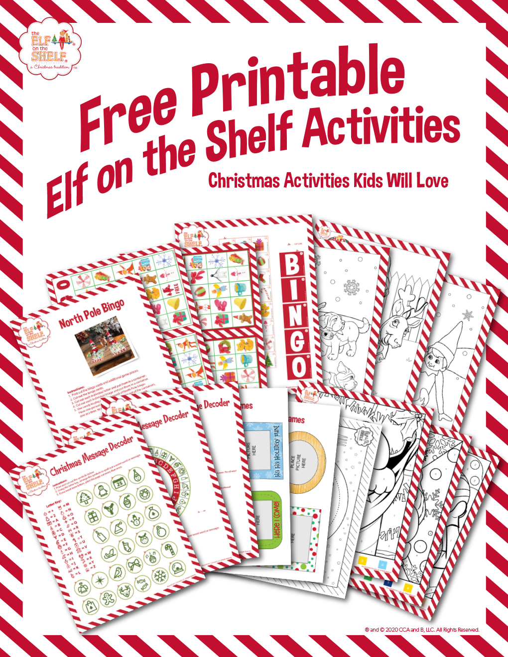 Printable Elf On The Shelf Activity Sheets