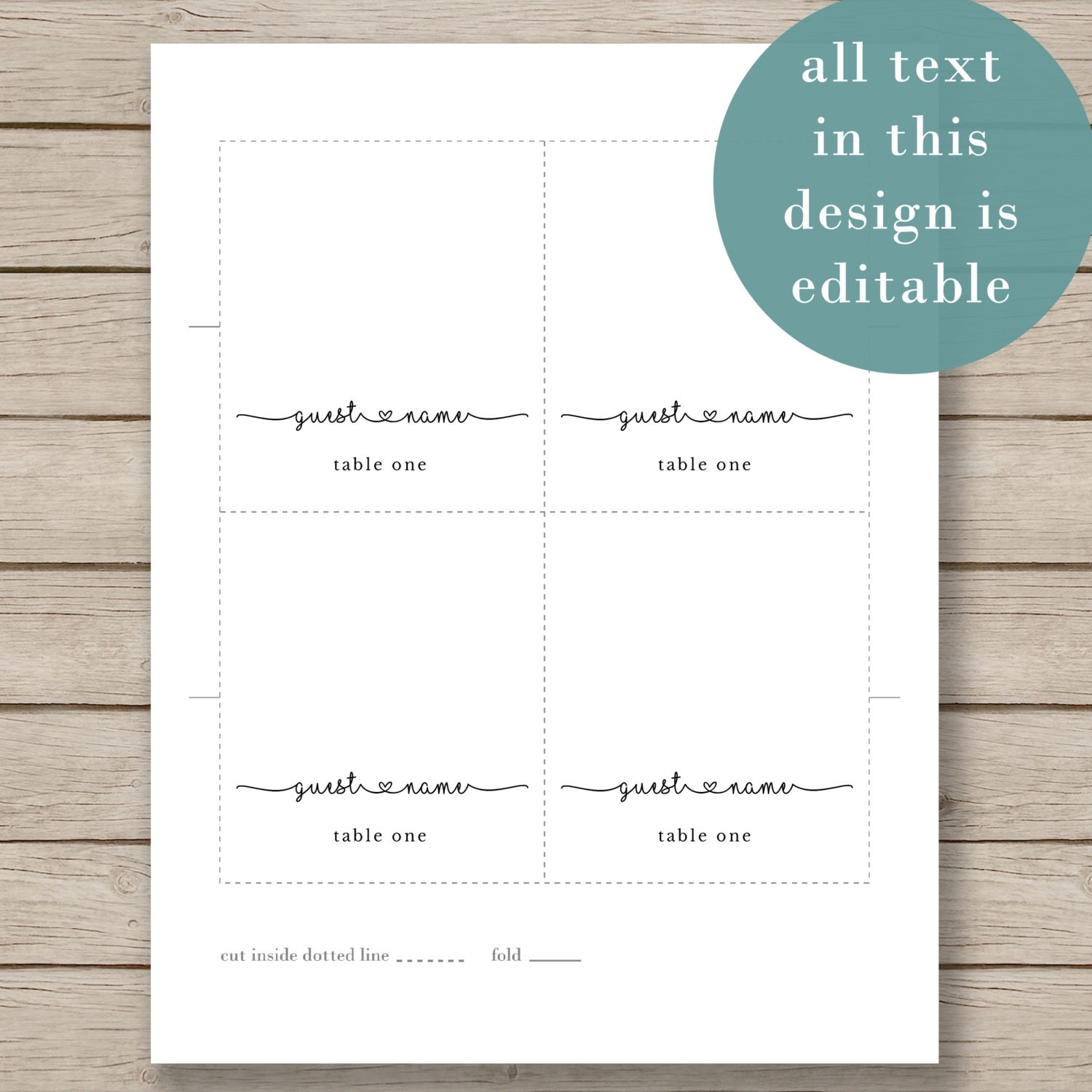 Printable Escort Card Template Place Card Template Tent