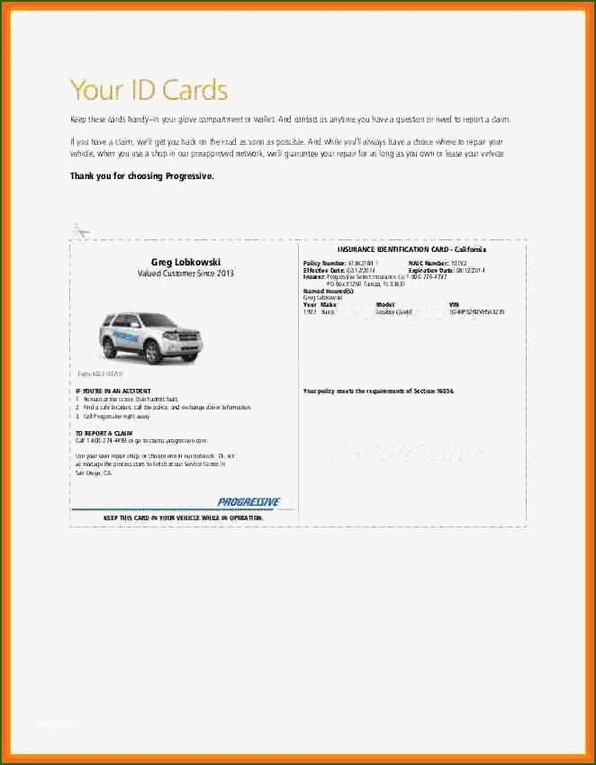 free printable fake auto insurance card template