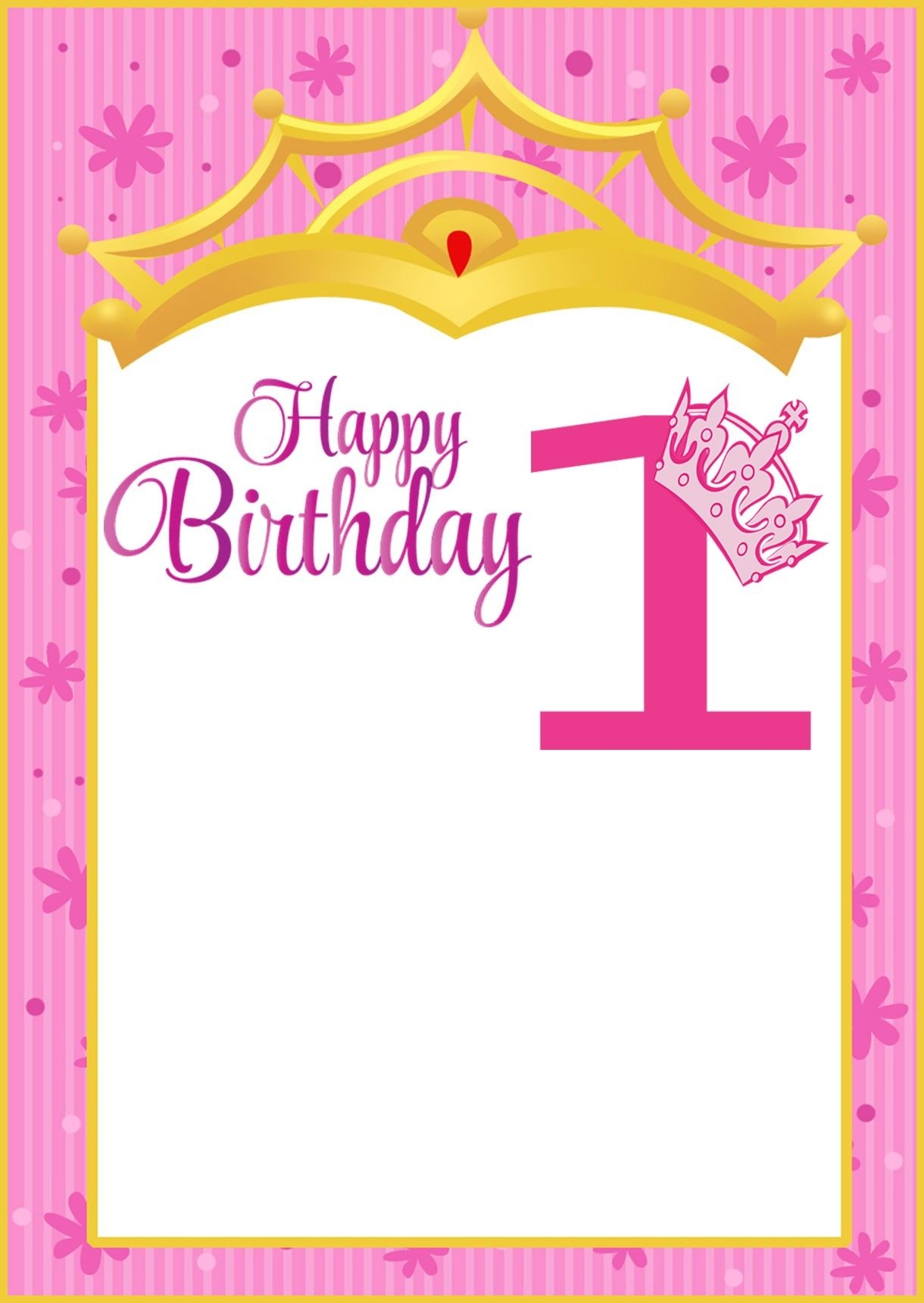 free printable baby's first birthday card template
