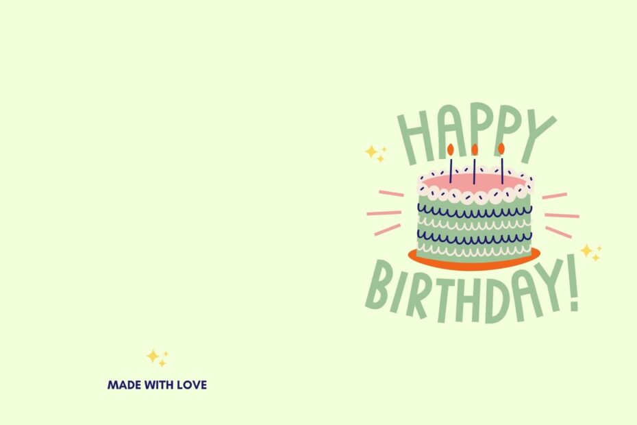Printable Foldable Birthday Card Template