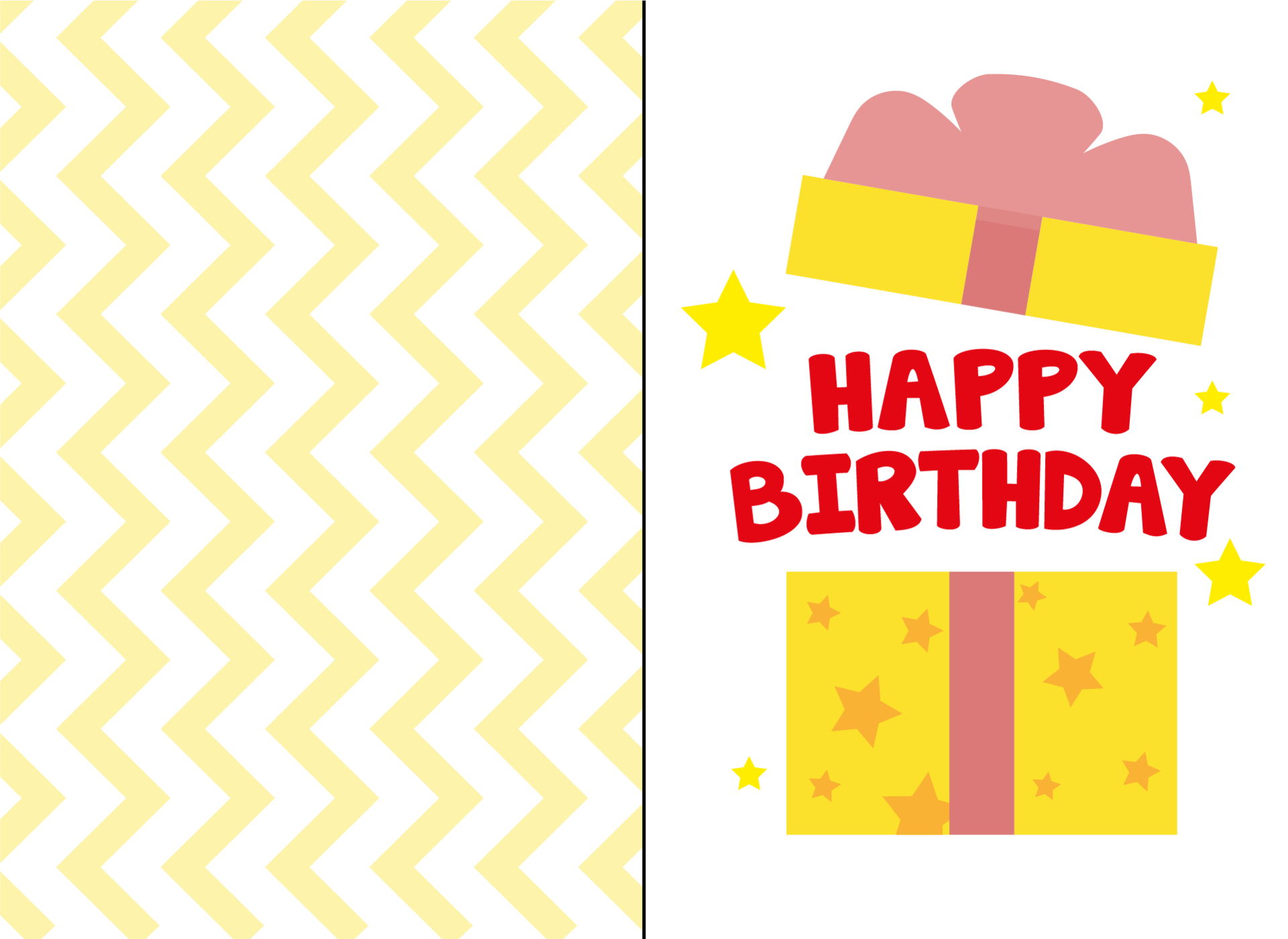 Printable Foldable Birthday Card