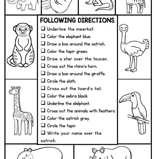 Printable Following Directions Worksheets Pdf Free Worksheets Printable