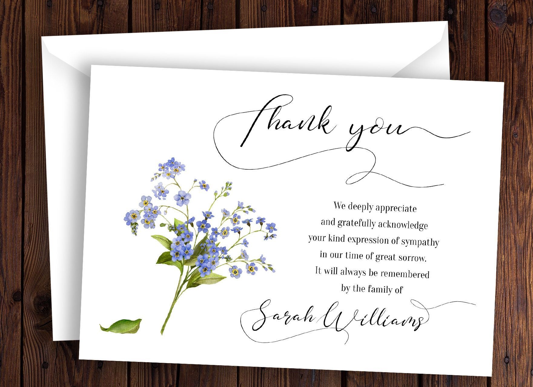 Printable Free Funeral Thank You Cards Templates