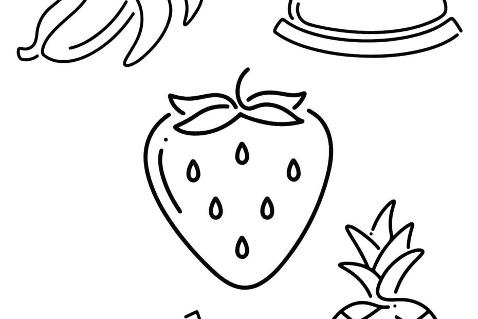 Printable Fruit Coloring Page For Kids Food
