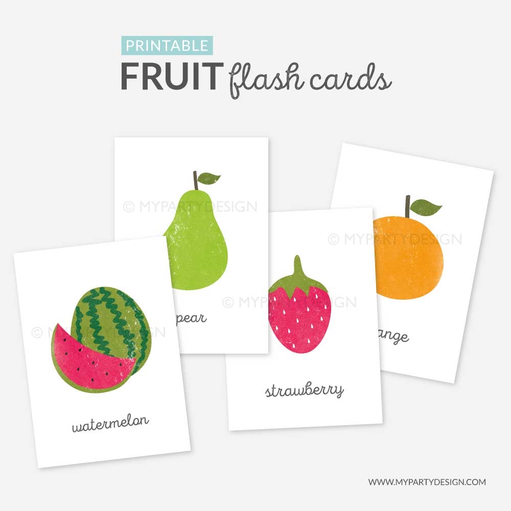 Printable Fruit Flash Cards