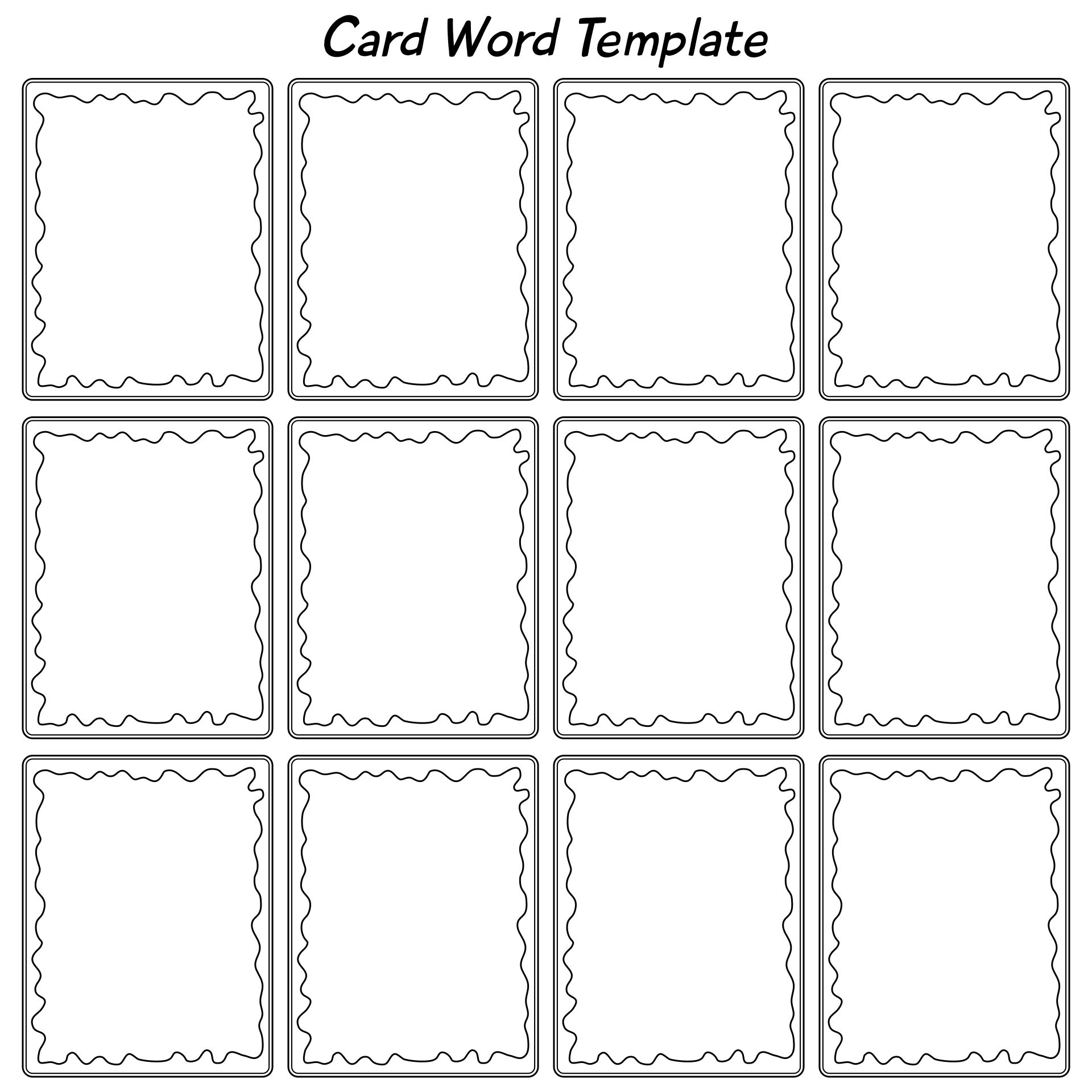 Printable Game Cards