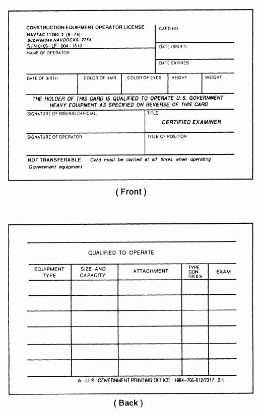 Printable Heavy Equipment Operator Certification Cards Printable 