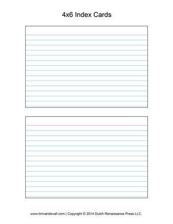 Printable Index Card Templates 3x5 And 4x6 Blank PDFs