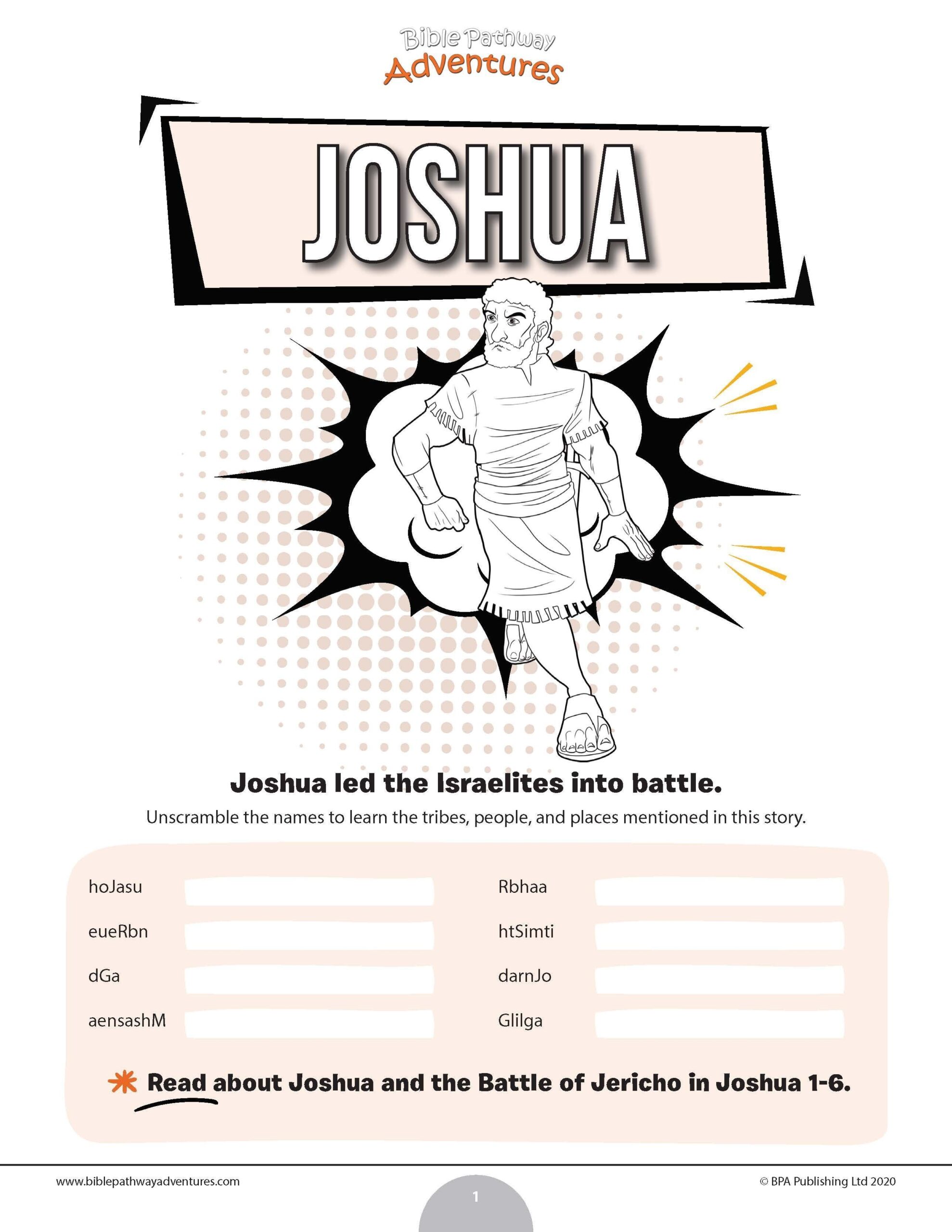 Printable Joshua Activity Sheets