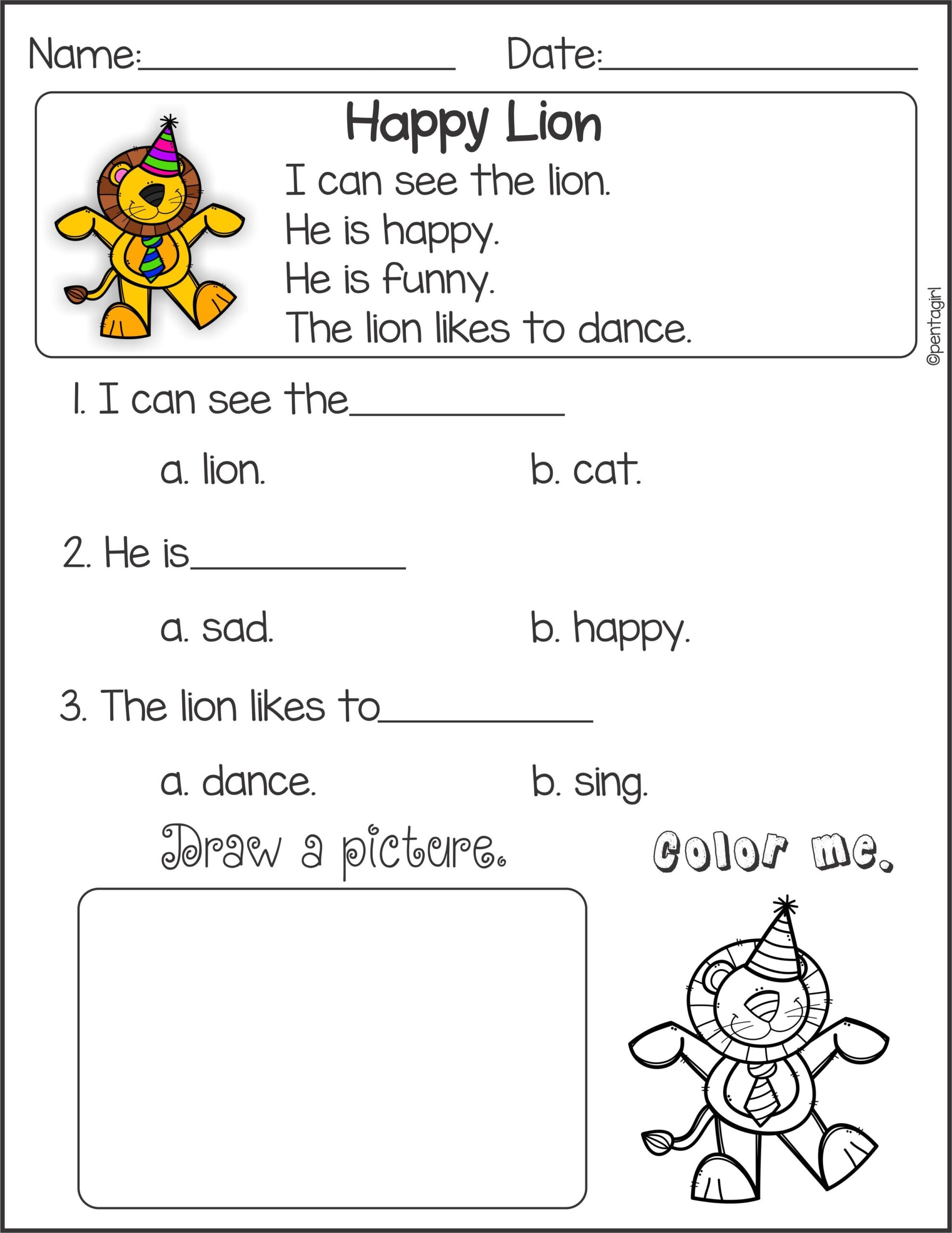 Printable Kindergarten Reading Worksheets
