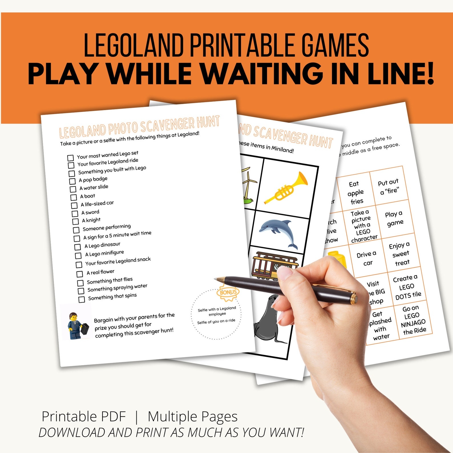 Printable LEGOLAND Games Activity Pack For Family Road Trip Flying 