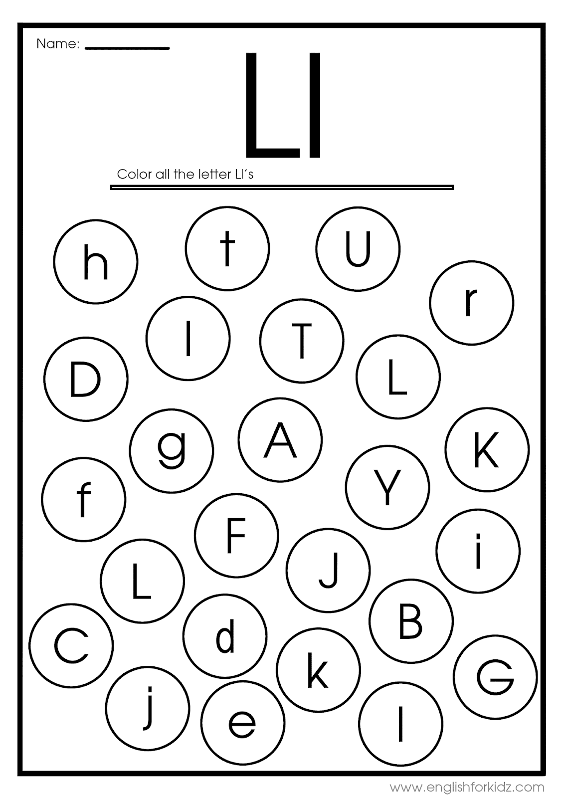 letter l toddler activities printable
