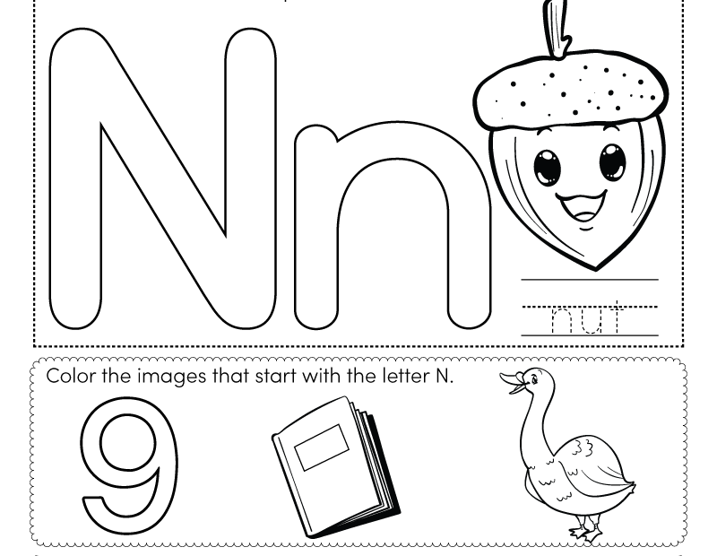 Printable Letter N Worksheets