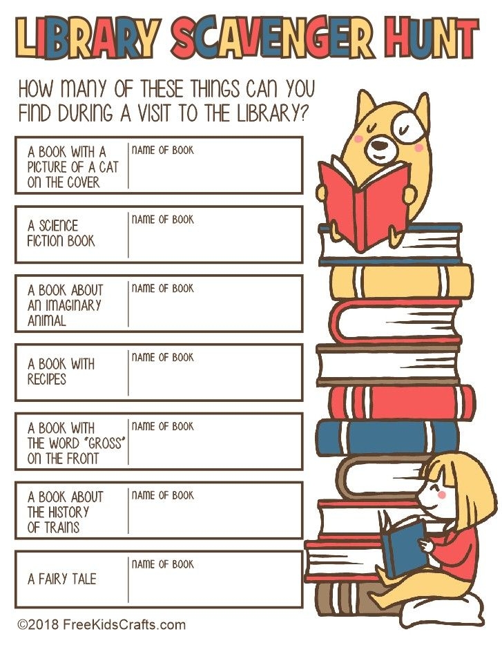 Printable Library Activities