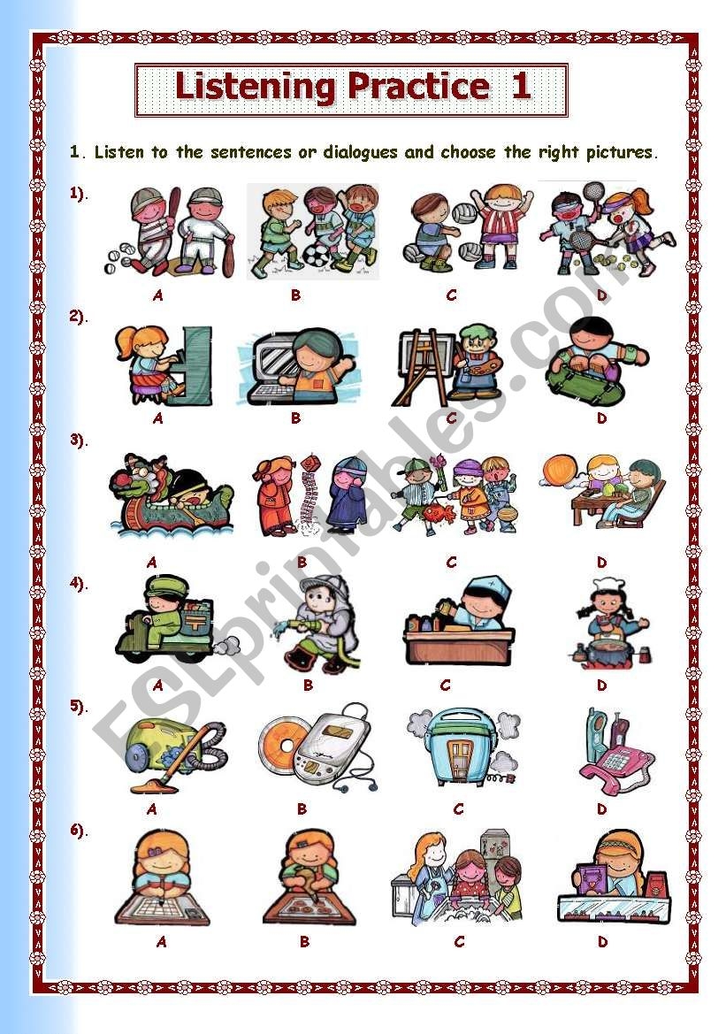 Printable Listening Activities For Students