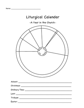 Printable Liturgical Calendar Worksheet Worksheets Printable Free