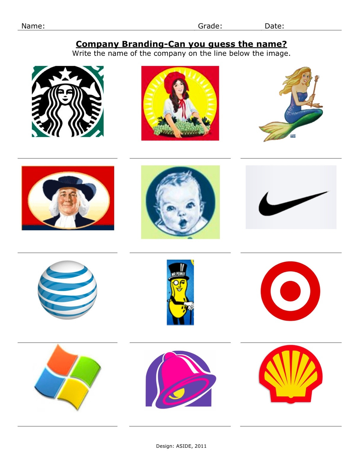 Printable Logo Quiz Worksheet Lyana Worksheets
