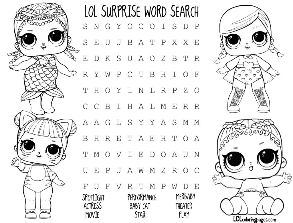 Printable Lol Activity Sheets Printable Word Searches