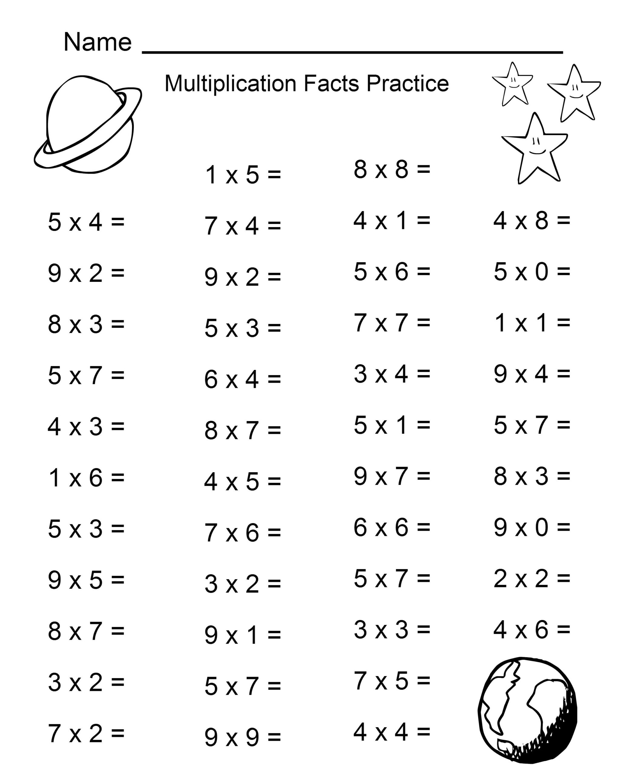 Printable Math Worksheets 4th