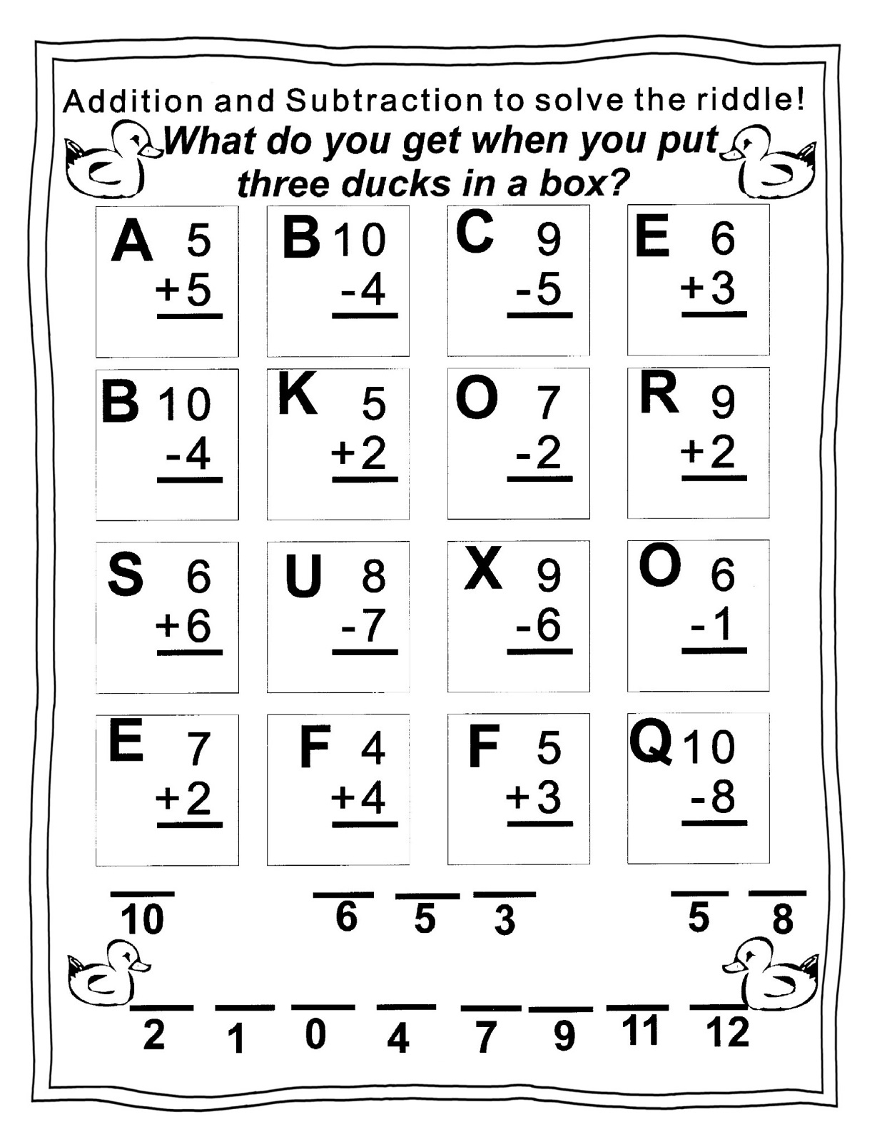 Printable Math Worksheets For Grade 1