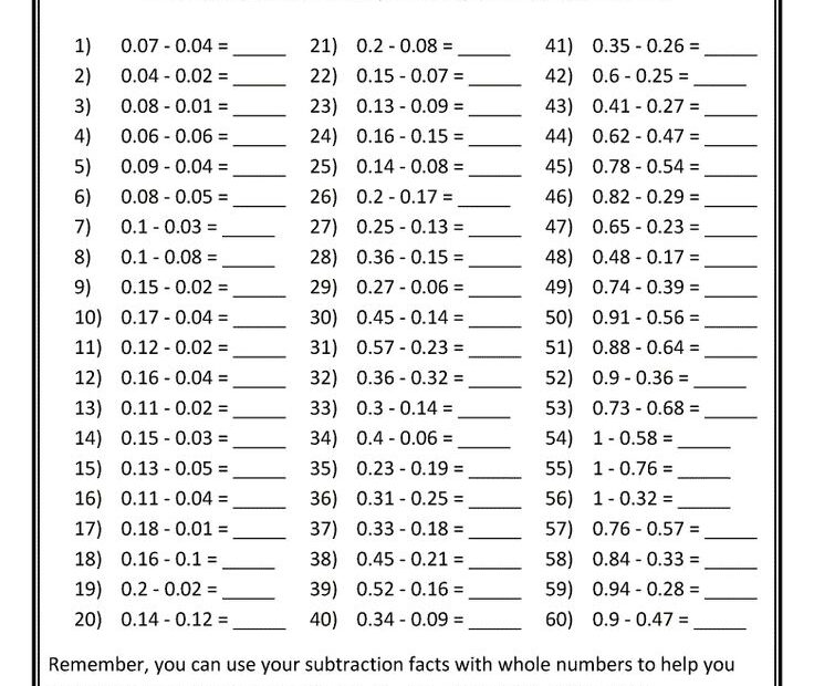 Printable Math Worksheets Middle School Middle School Math Worksheets