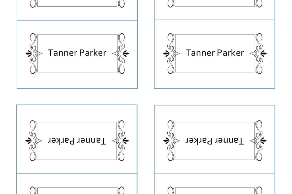 Printable Name Place Card Template Printable Templates Your Go To