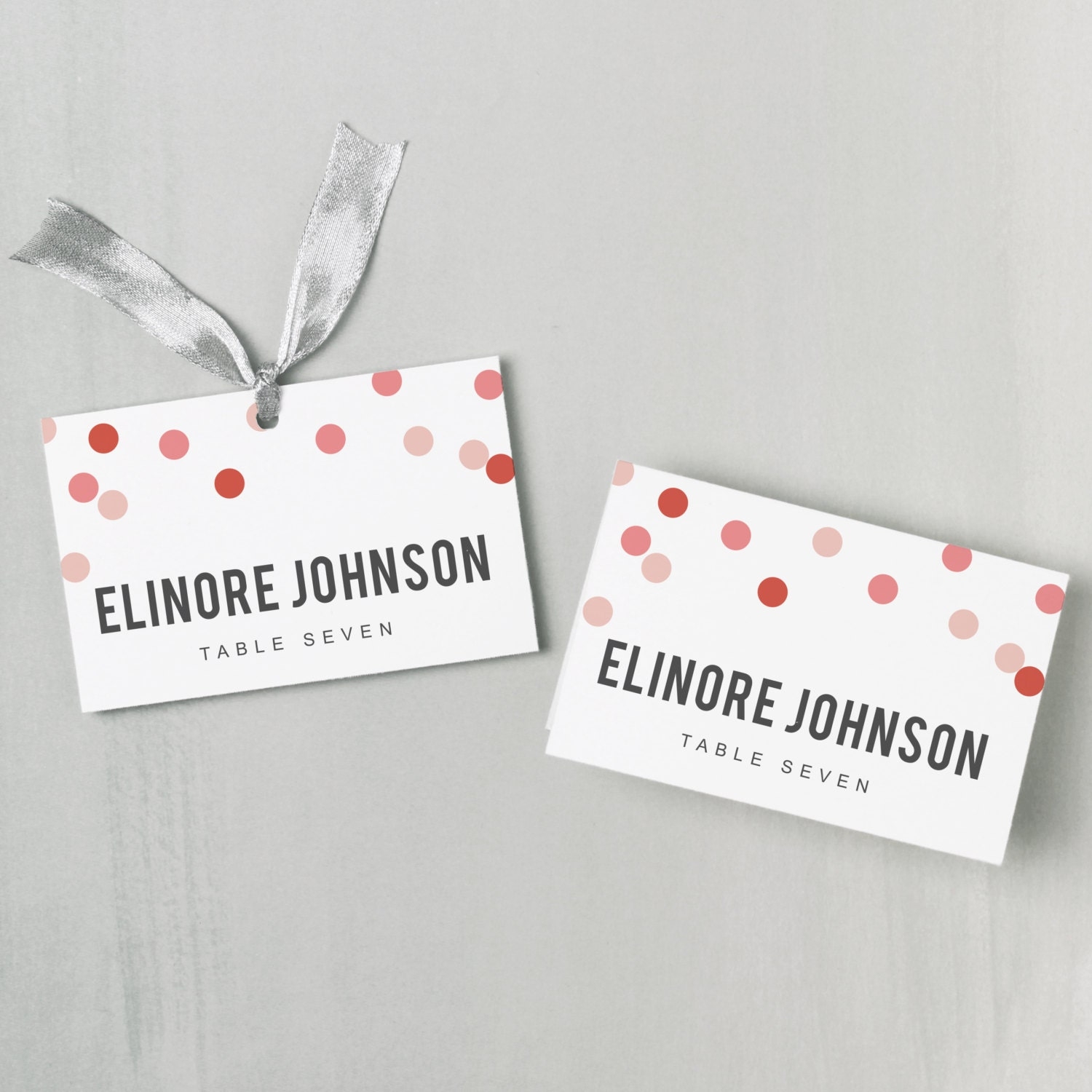 Printable Place Card Template INSTANT DOWNLOAD Confetti