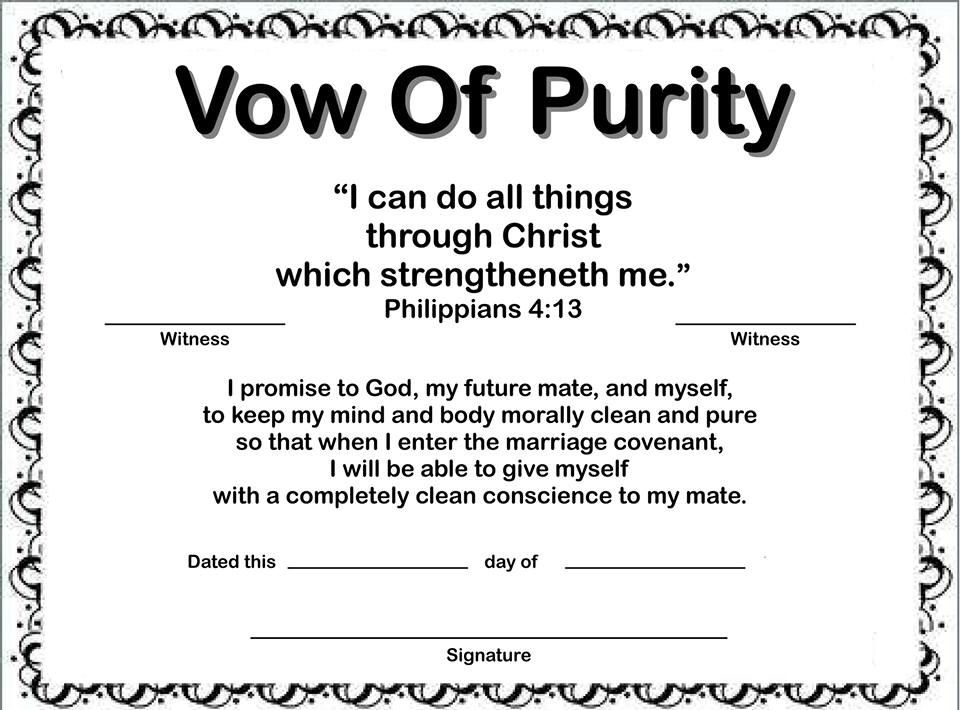 Printable Purity Pledge Certificate Printable Word Searches