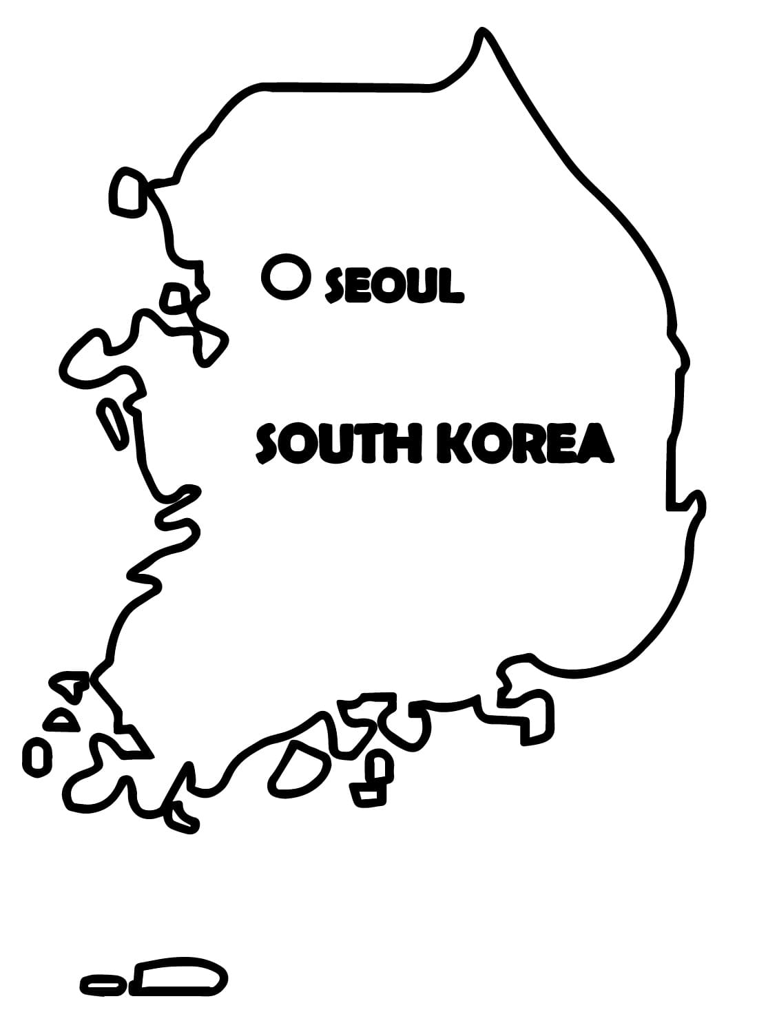 map activity printable south korea