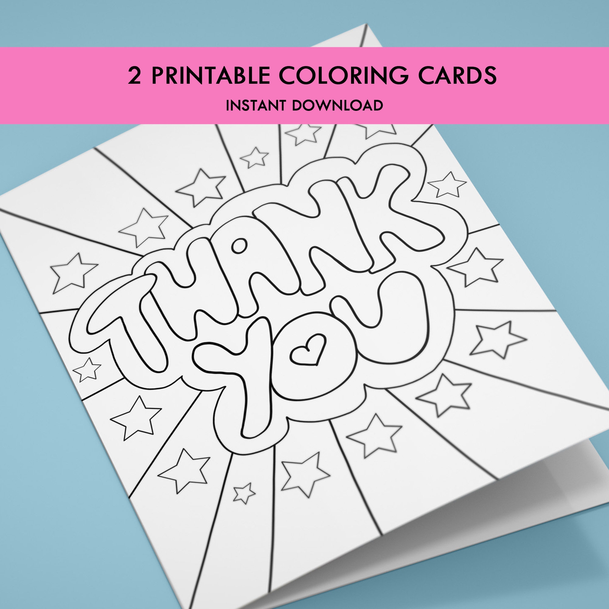 free kids printable thank you card template