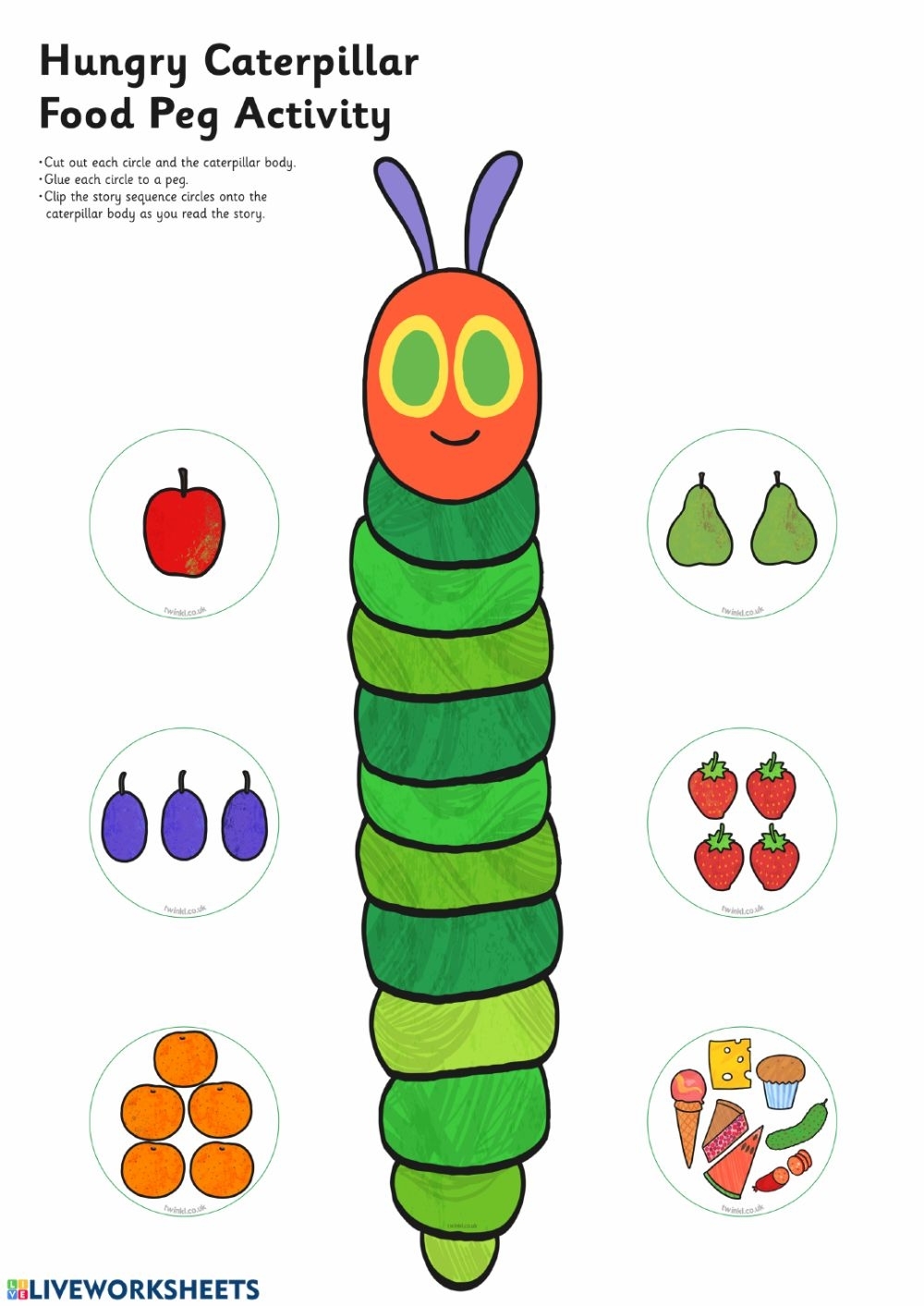 Printable The Very Hungry Caterpillar Worksheets Printable Worksheets