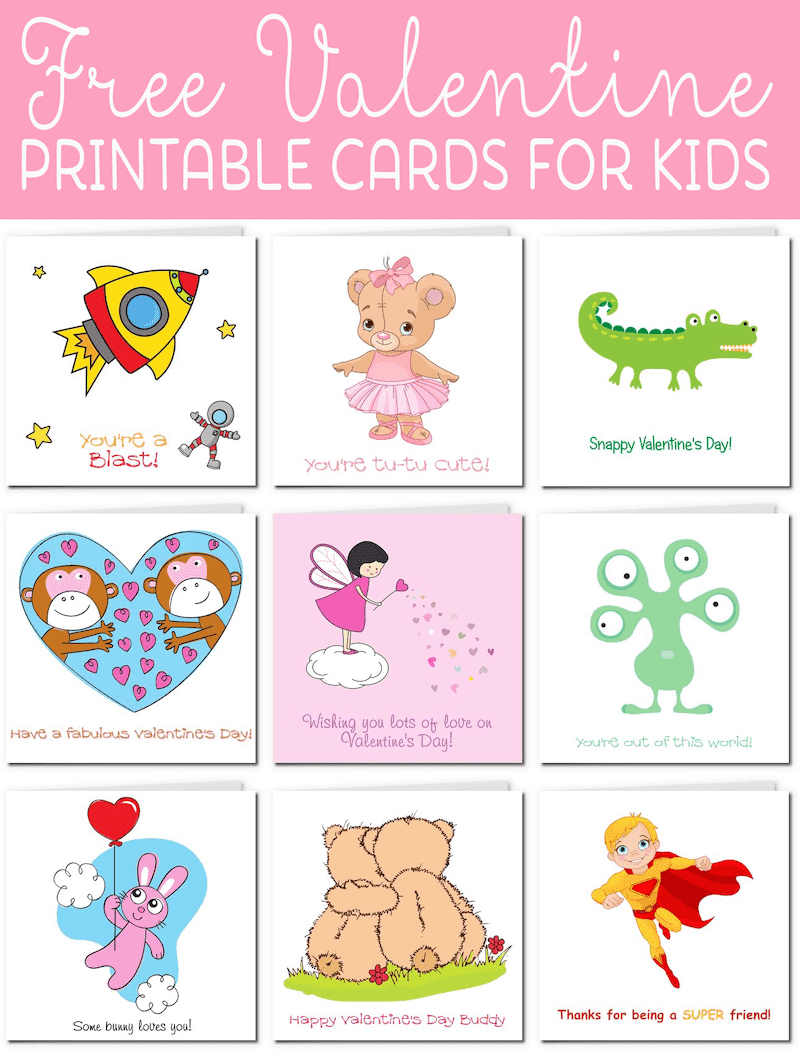 Printable Valentine Cards For Kids Class