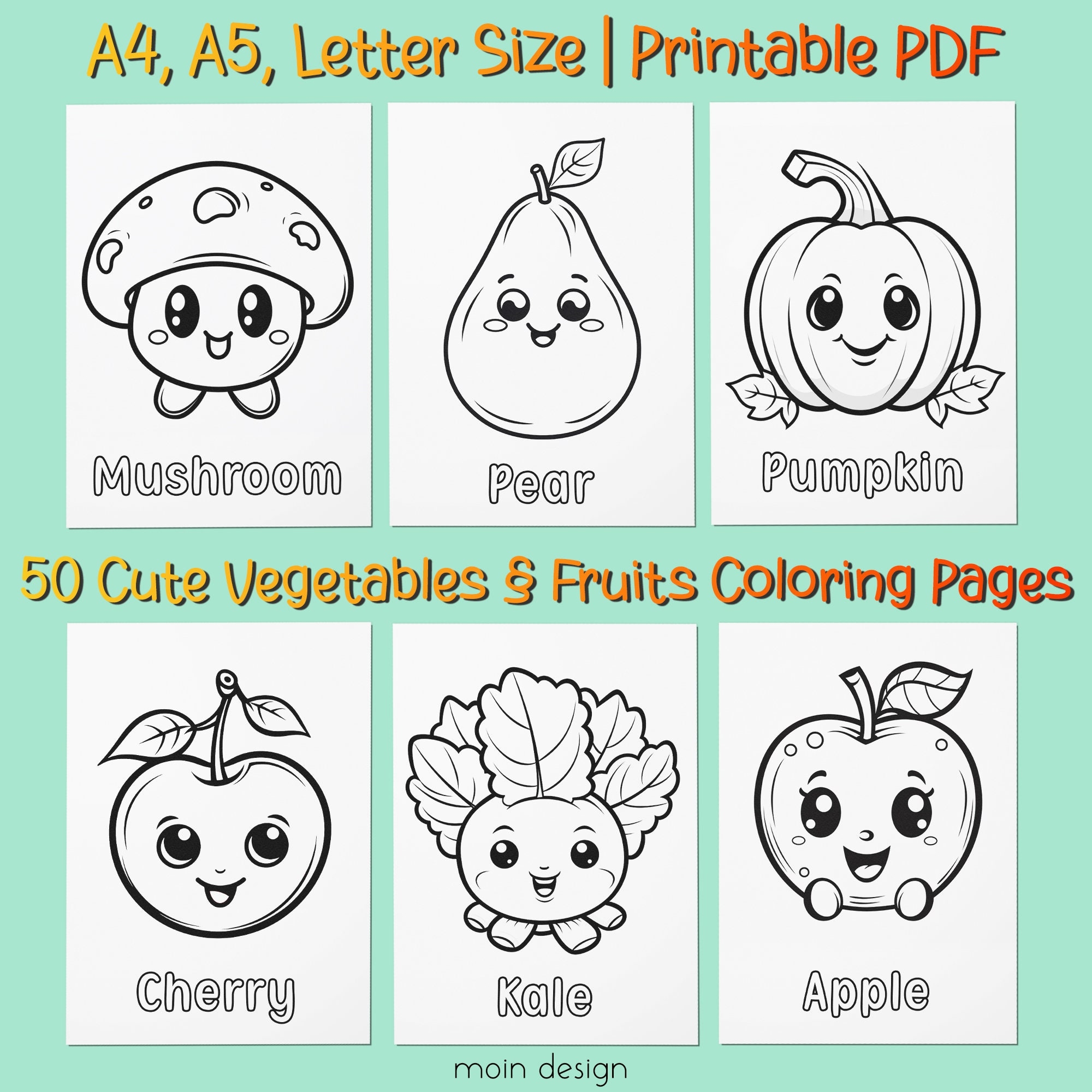 Printable Vegetables And Fruits Coloring Sheets Coloring Pages 