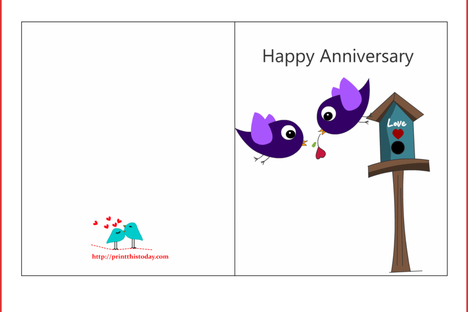 Printable Wedding Anniversary Card Template Printable Templates