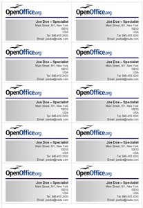 Quick Business Cards In Openoffice Template Download Free