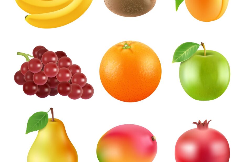 Realistic Fruit Collection Royalty Free Vector Image