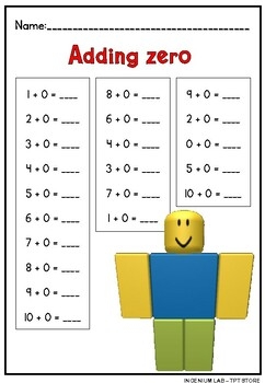 ROBLOX Addition And Subtraction To 10 I 25 WORKSHEETS TPT
