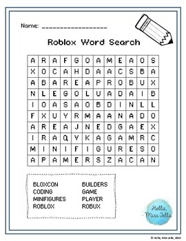 Roblox Word Search Freebie By Hello Miss Jello TPT
