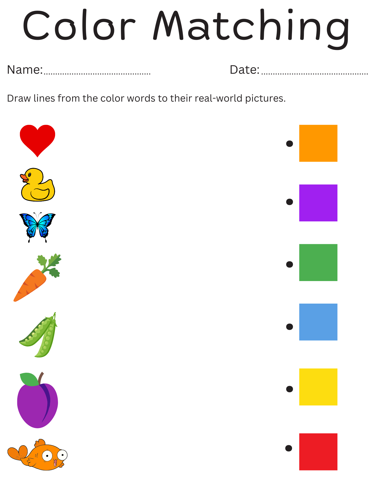 Same Color Activity For Kindergarten Colour Matching Activity 