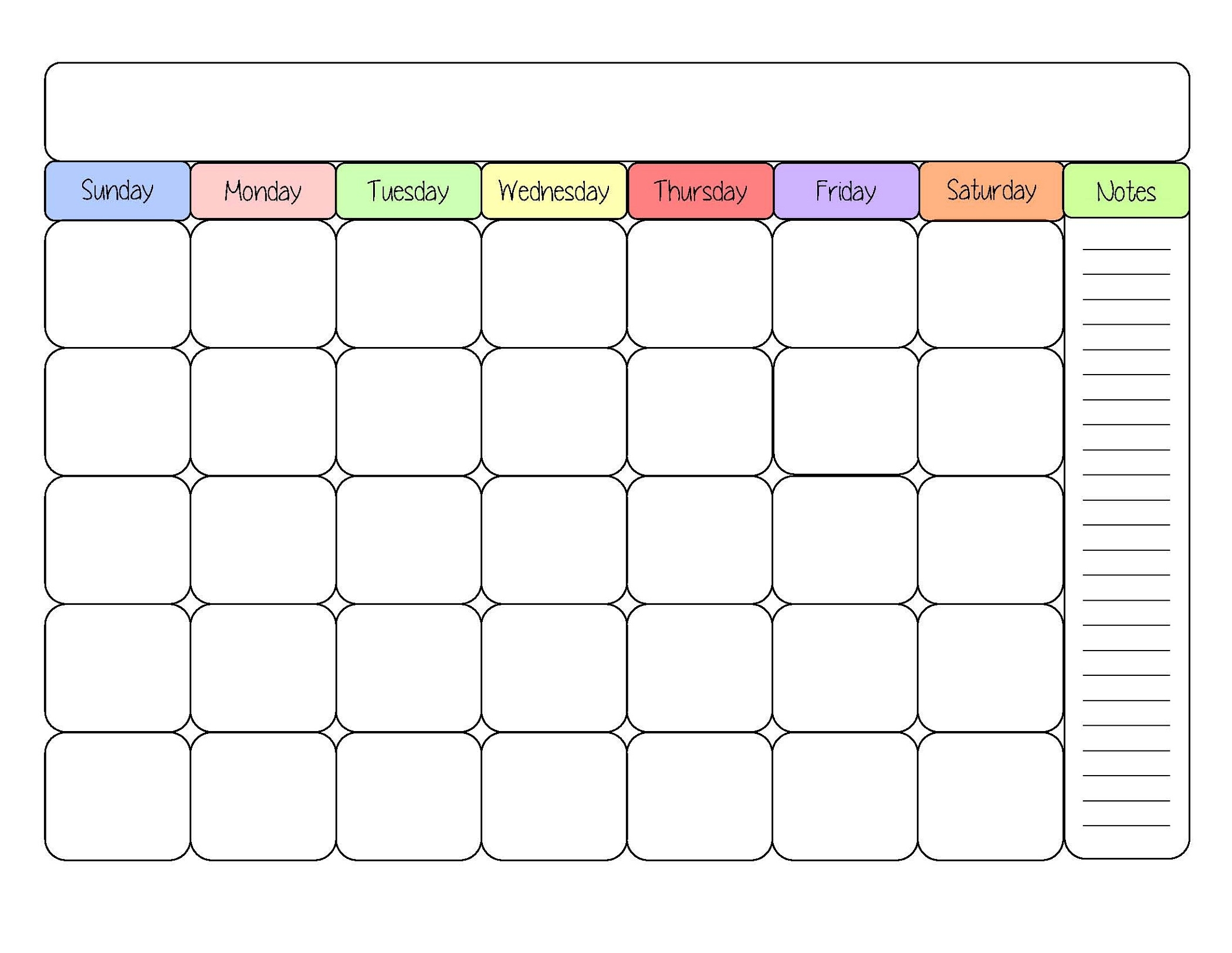 free printable calendar activities
