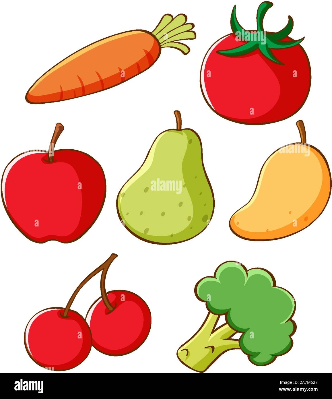 different pictures of fruits and vegetables