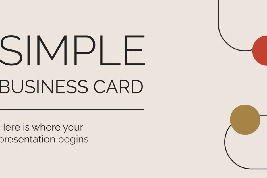 Simple Business Card Google Slides PowerPoint Template