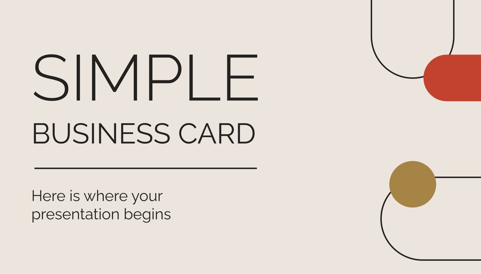 Simple Business Card Google Slides PowerPoint Template