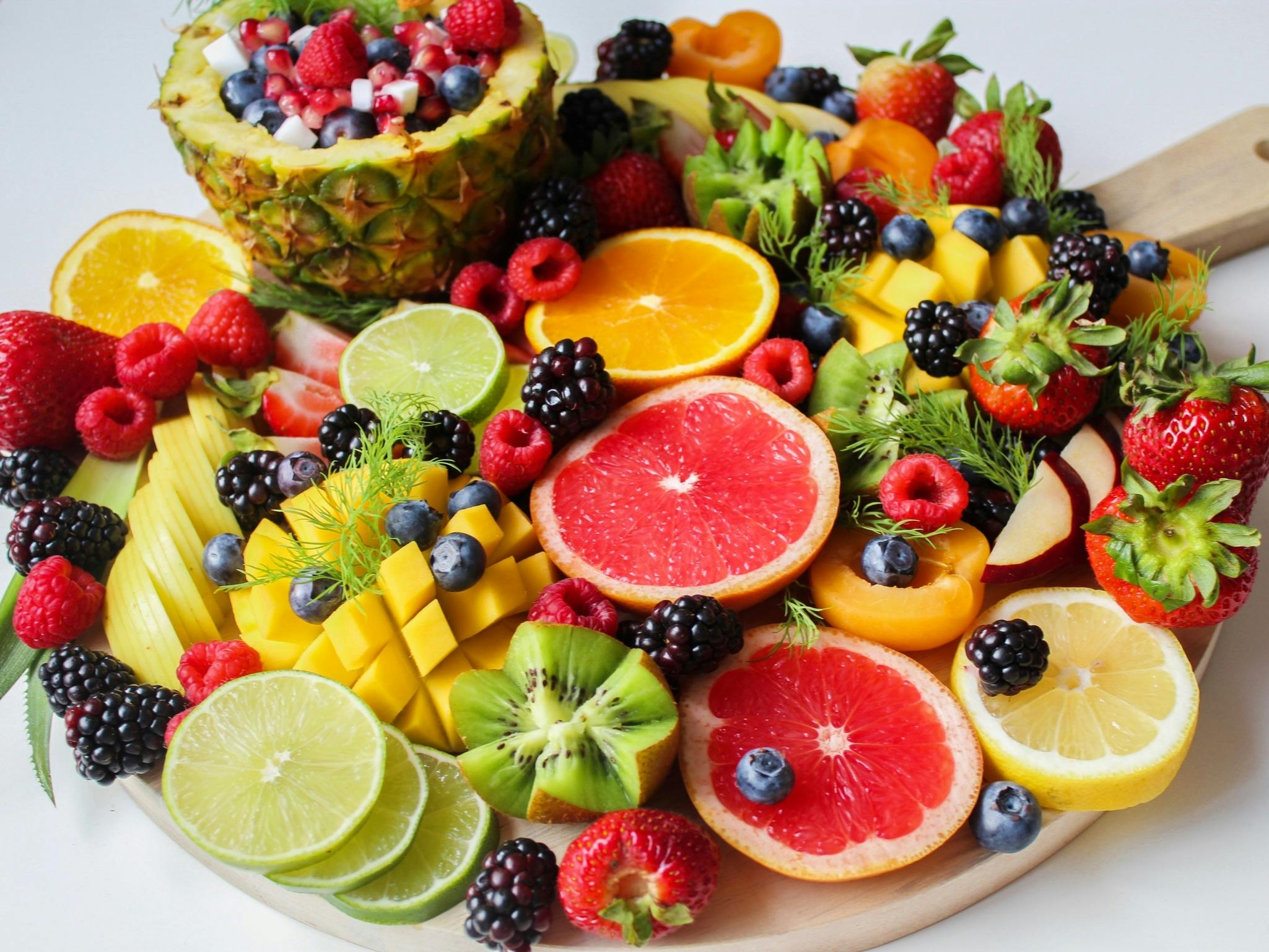 Sliced Fruits On Tray Free Stock Photo